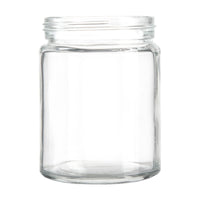 10oz Standard Glass Jar - Black Plastic Screw Lid - 36pc Case