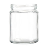 18oz Standard Glass Jar - Black Plastic Screw Lid - 24pc Case