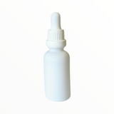 30ml Glass Dropper Bottles w/Measurements & Tamper Proof Lid | Matte White Bottle & White Cap | 120pc Case